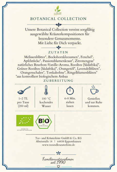 Abendruhe Bio-Kräutertee – sanft-aromatischer Teegenuss für den Abend