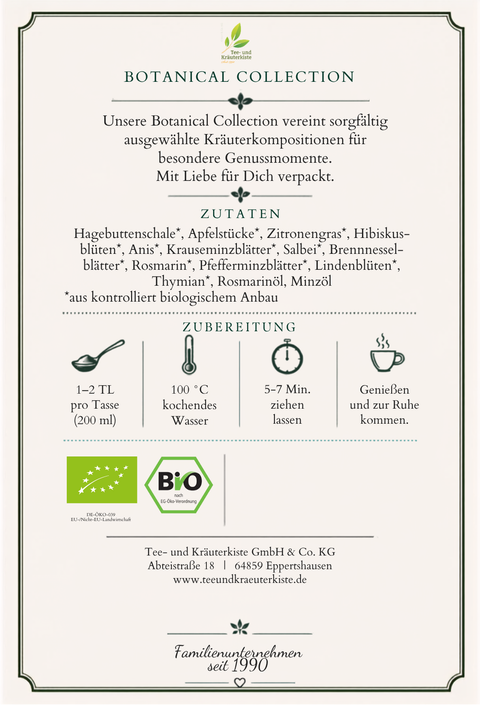 Winterkräuter Bio-Kräutertee – würzig-frischer Kräutergenuss für die kalte Jahreszeit